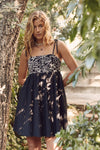 Embroidery Bodice Dress in Black