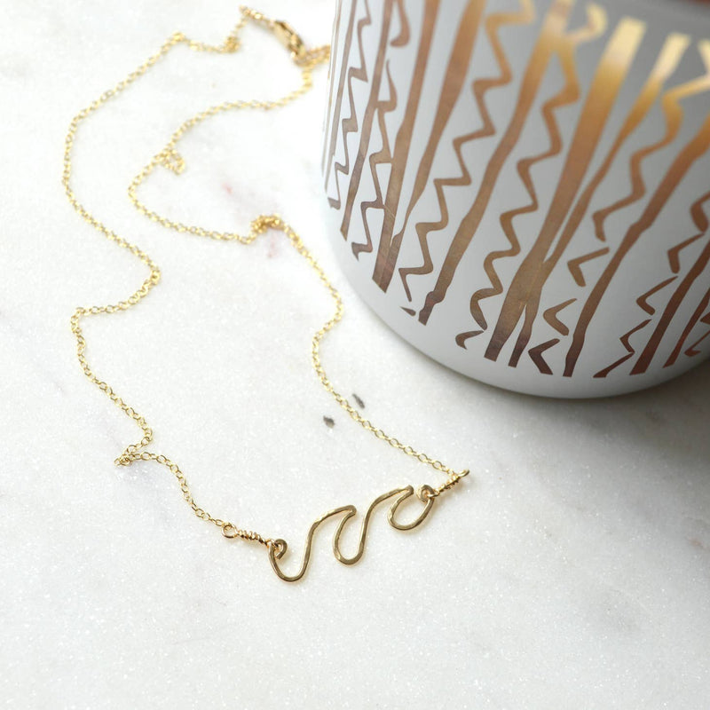 Double Wave Gold Necklace