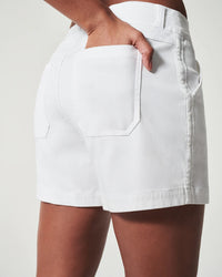 Spanx 4" Twill Shorts in Bright White