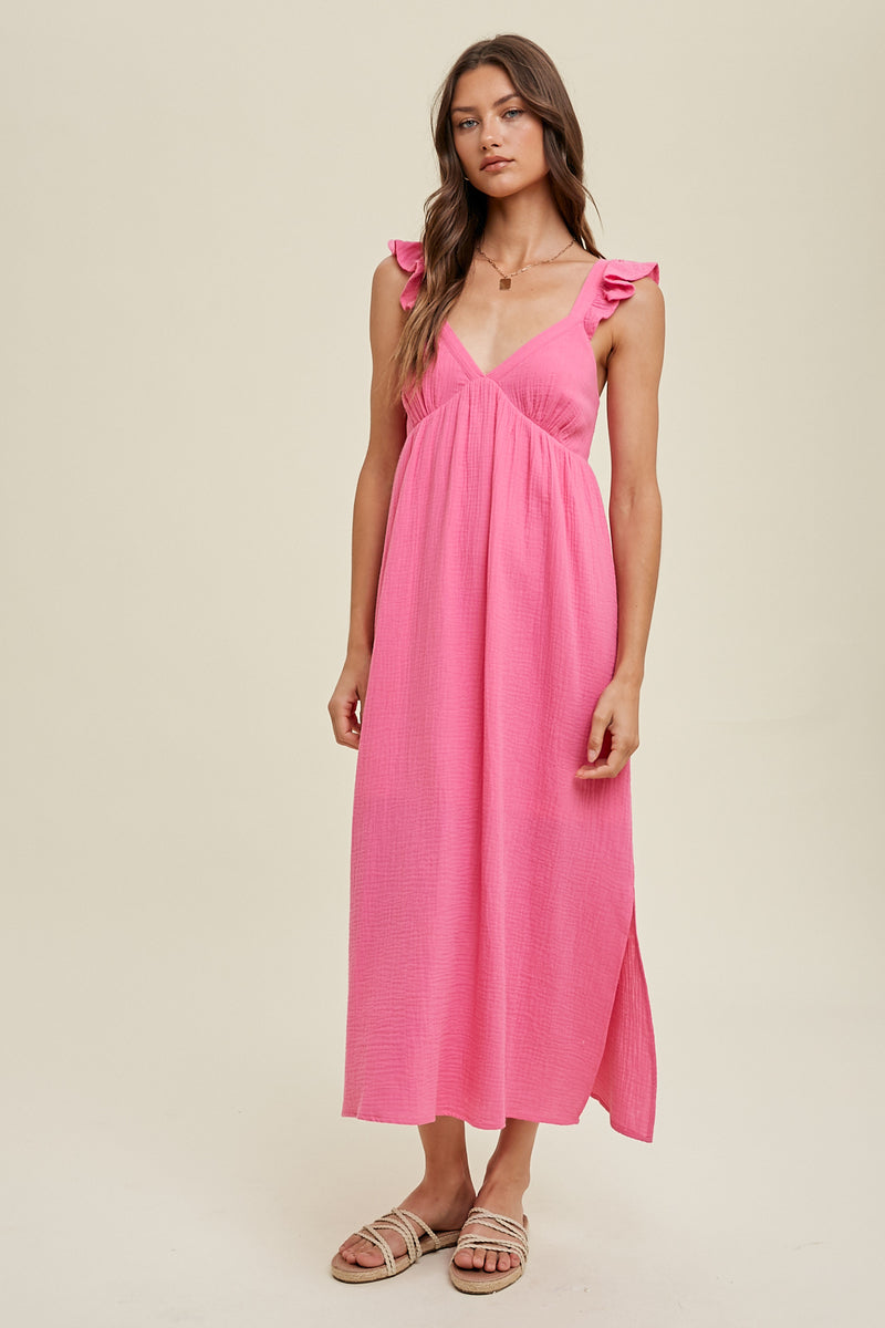 Hibiscus Gauze Midi Dress