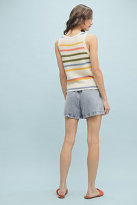 Multi-Color Striped Sweater Tank