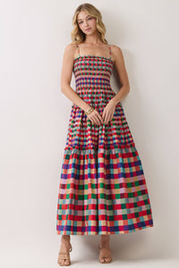 Smocked Bodice Tiered Maxi Dress