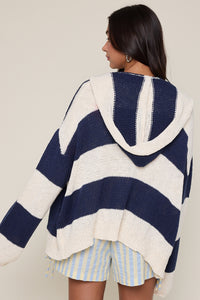 Striped Navy Sweater Cardigan