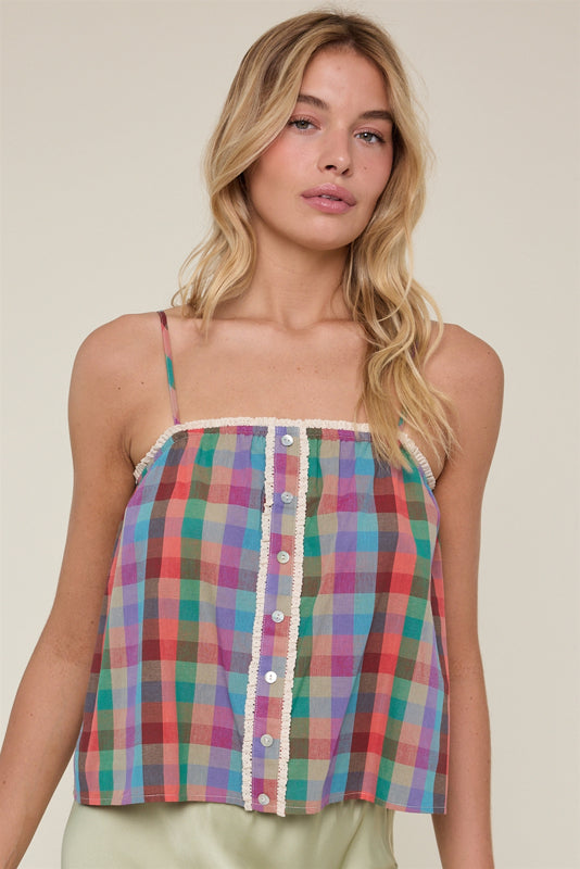 Plaid Cami Top