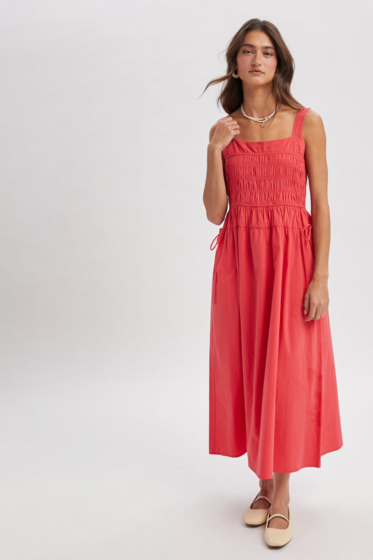 Poppy Smocked Midi Dress