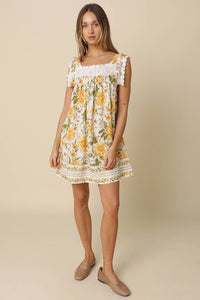 Angel Square-Neck Empire Mini Dress