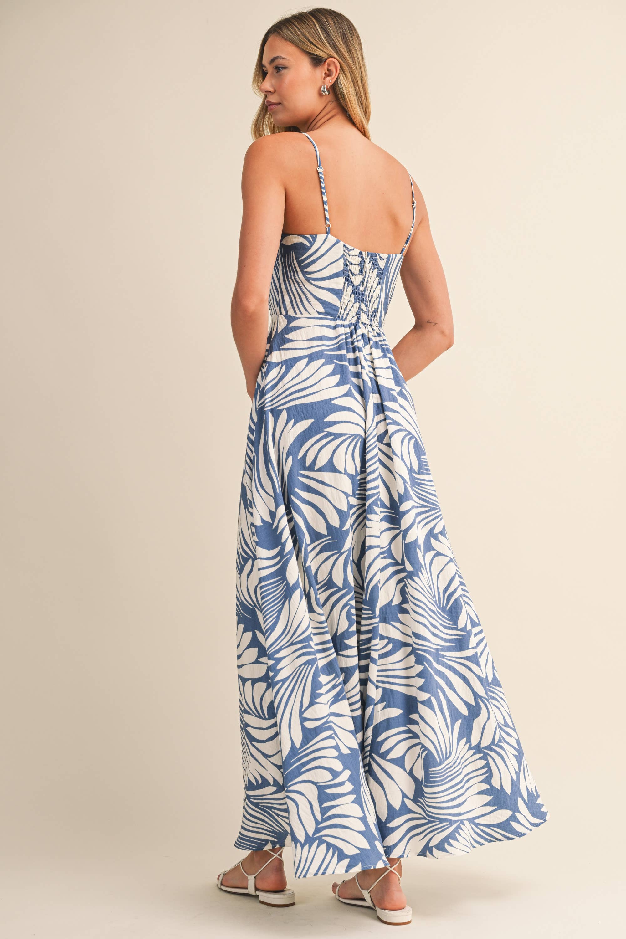 Tropical Print Midi Dress