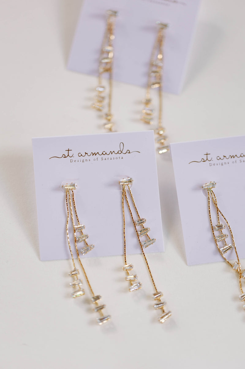 Cascading Diamond Holiday Tassel Statement Earrings