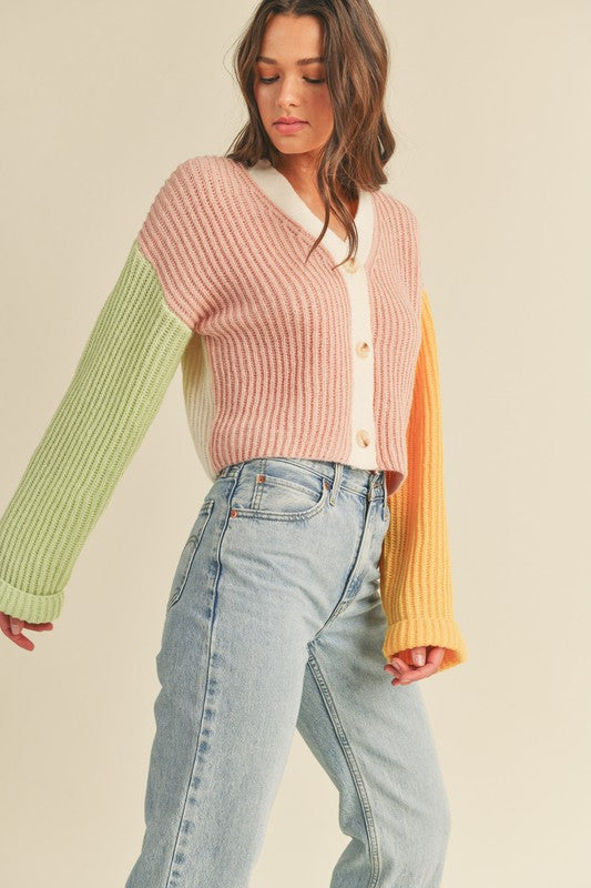 Color Block Cardigan