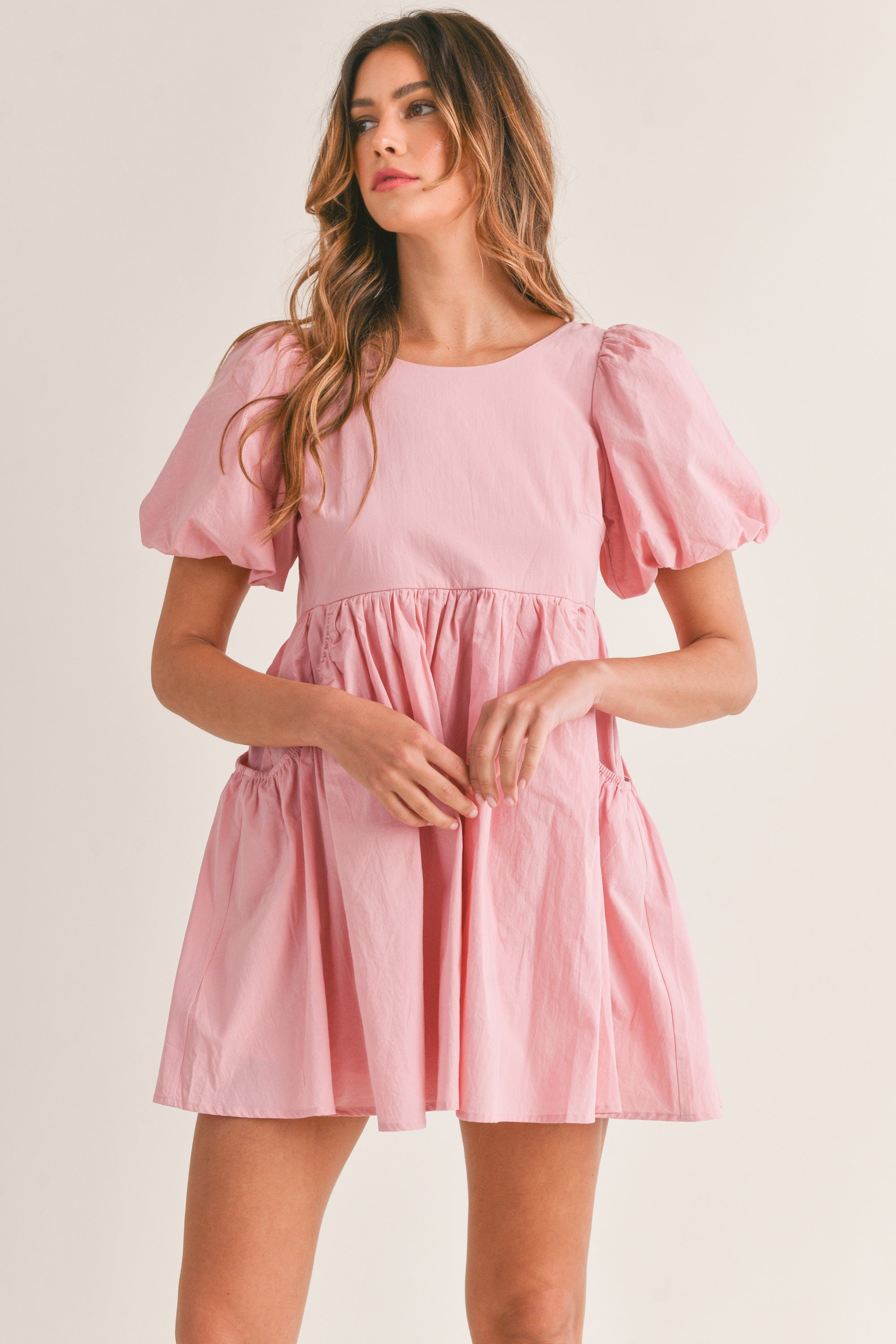 Poplin Babydoll Mini Dress – Linen & Waves