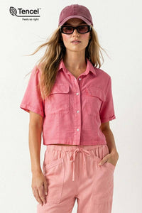 Cropped Button Up Shirt