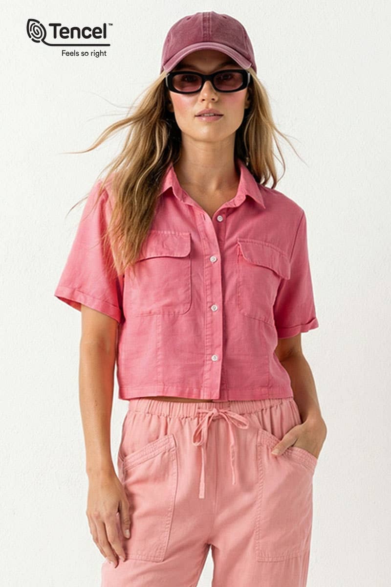 Cropped Button Up Shirt