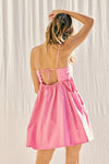 Pink Poplin Washed Mini Dress