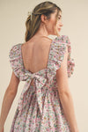 Flutter Sleeve Bow Dress