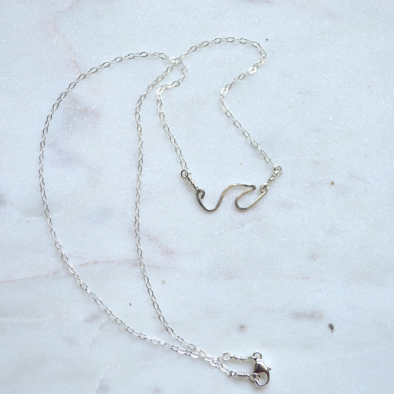 Mini Wave Necklace in Sterling Silver 15"