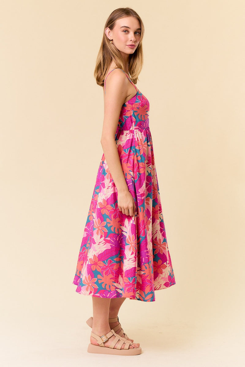 Tropical Print Dress