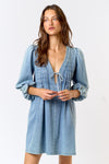 Tie Front Denim Dress