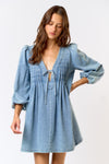 Tie Front Denim Dress