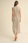 Striped Button Back Knit Dress