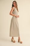Striped Button Back Knit Dress