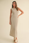 Striped Button Back Knit Dress