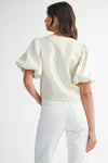 Satin Puff Sleeve Top