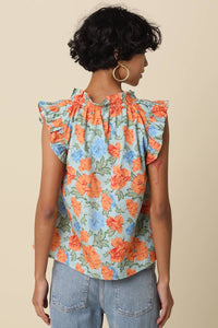 Riya Floral Ruffle Sleeve Blouse
