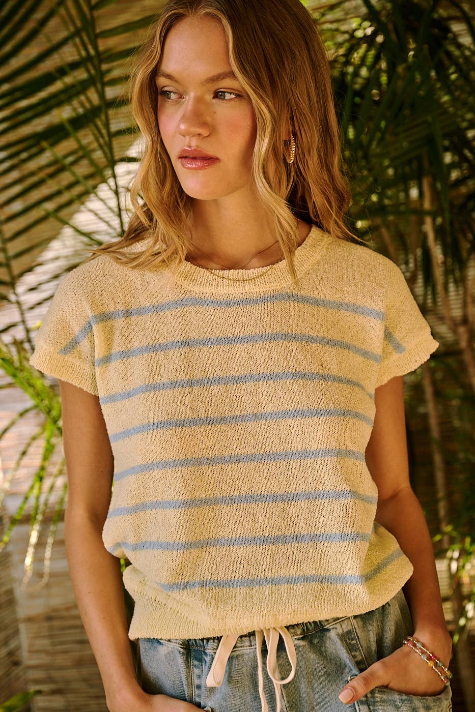 Striped Cap Sleeve Top