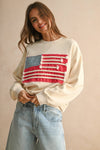 FLAG PATCH FRONT DETAIL SWEATSHIRTS