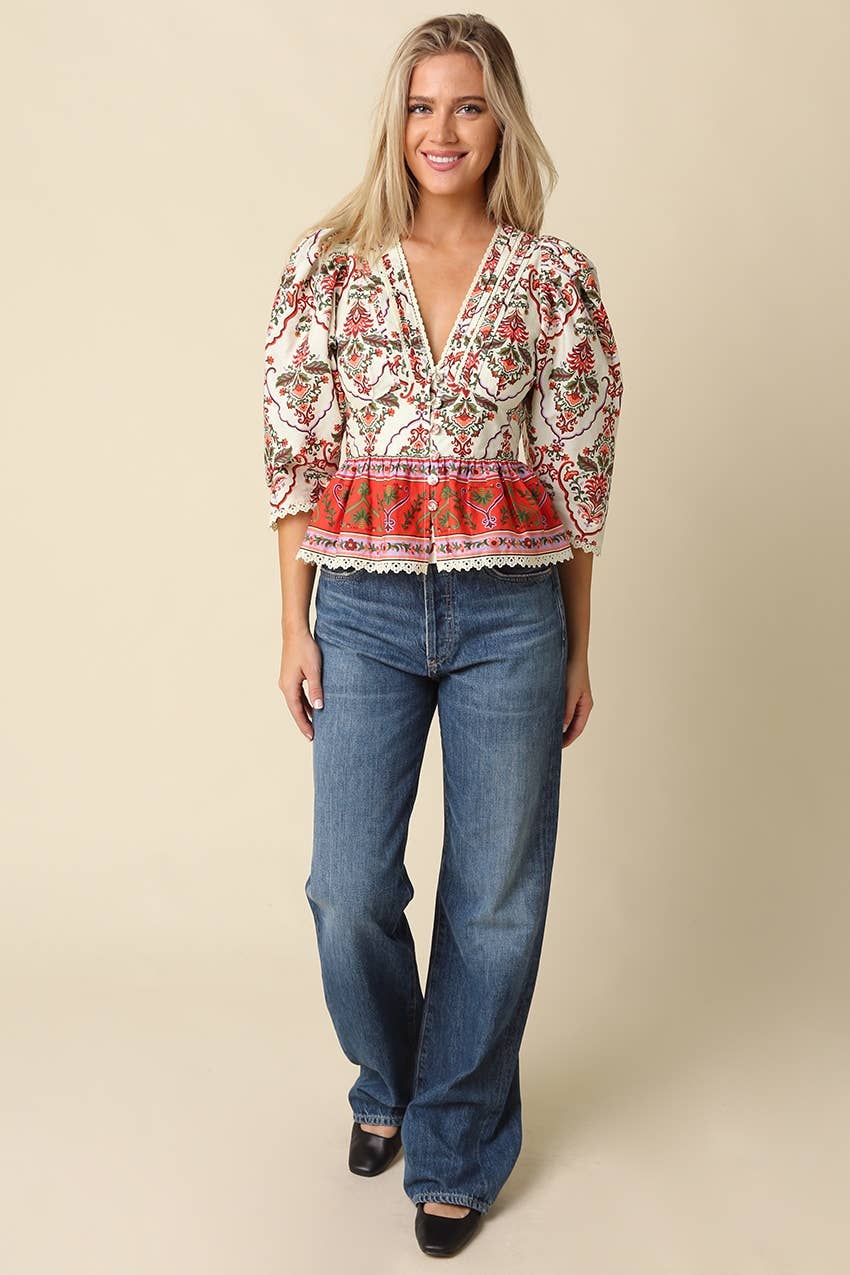 Eloise Floral Peplum Blouse