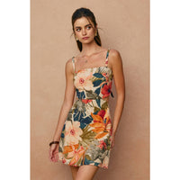 Tropical Floral Cutout Mini Dress (1)