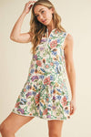 Floral Print Zip Up Romper