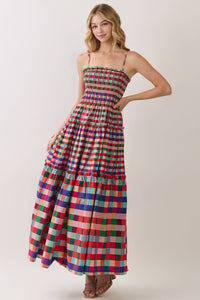 Smocked Bodice Tiered Maxi Dress