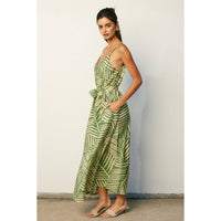 Tropical Leaf Flared Dress