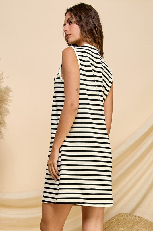 Seaside Serenity Stripe Mini Dress