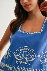 Seashell Embroidered Tank