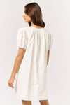 Puff Short Sleeve Front Tie Mini Dress