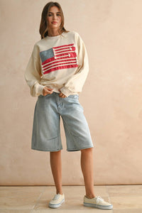 FLAG PATCH FRONT DETAIL SWEATSHIRTS