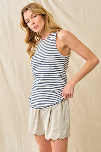 Cut-out Back Striped Tank