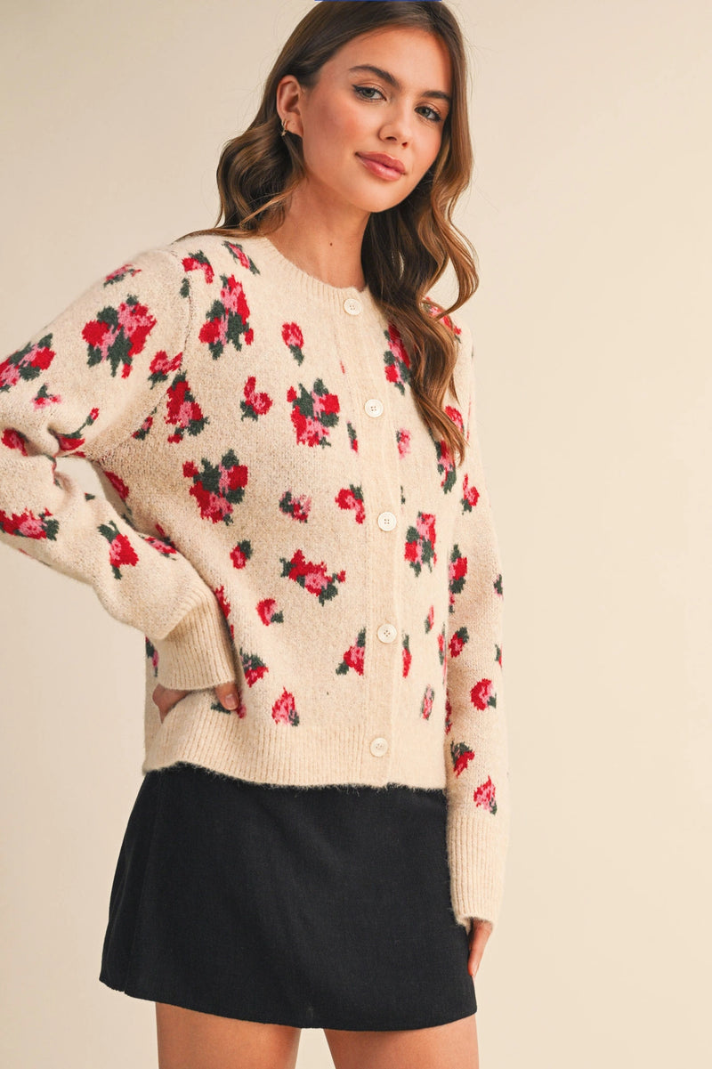 Abstract Floral Cardigan