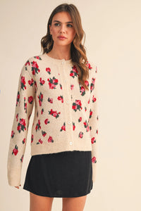 Abstract Floral Cardigan
