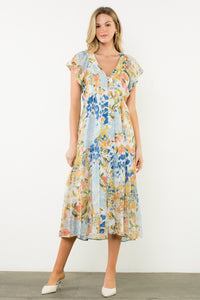 Flutter Sleeve Floral Dress