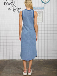 Washed Stripe Tank Midi Dress