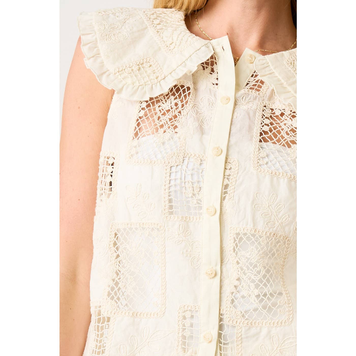 Lace Peter Pan Collar Top