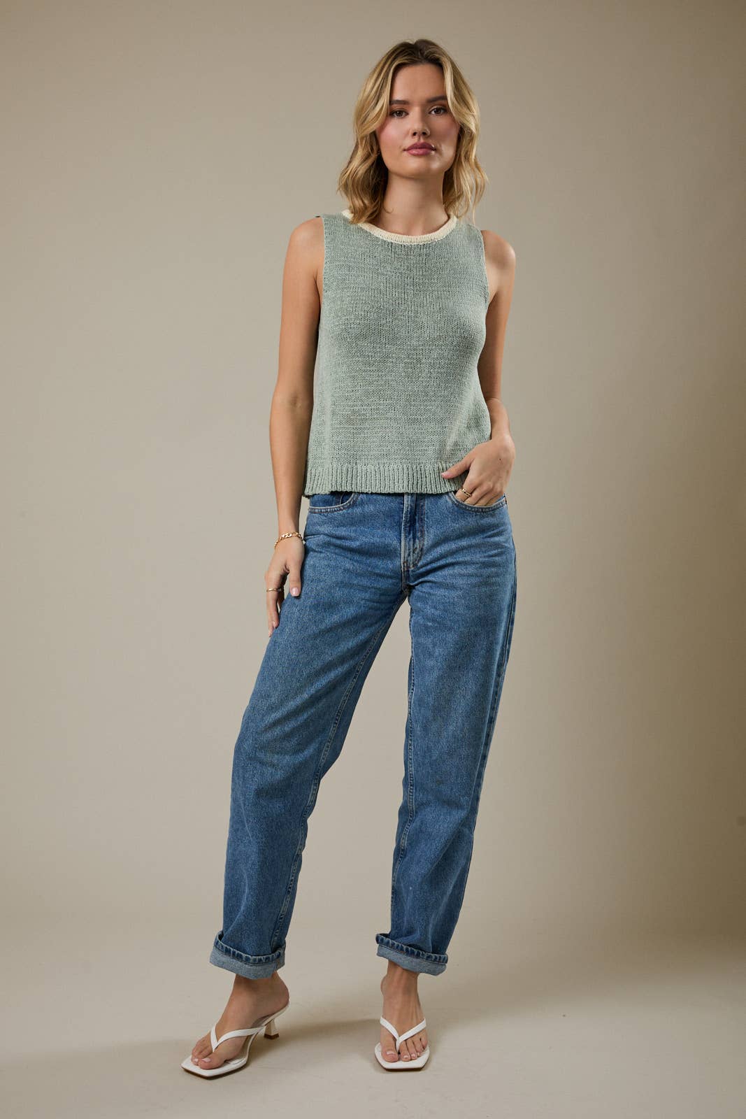 Keyhole Back Knit Tank