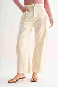 Raw Hem Barrel  ALMOND