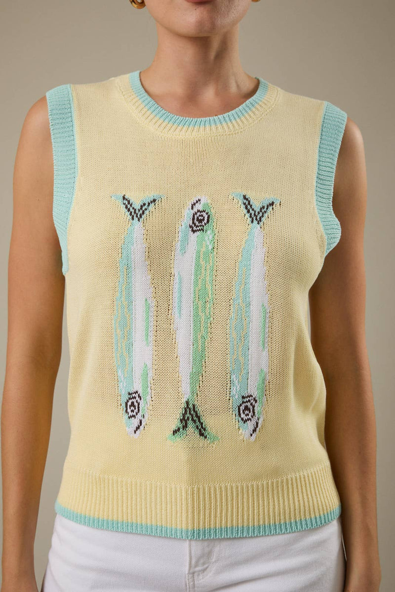 Fish Sweater Vest – Linen & Waves
