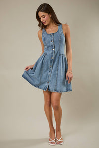 Fit and Flare Denim Dress