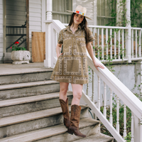 Olive Bandana Getaway Mini Dress