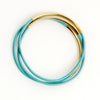 Leather and Metal Bar Bangles